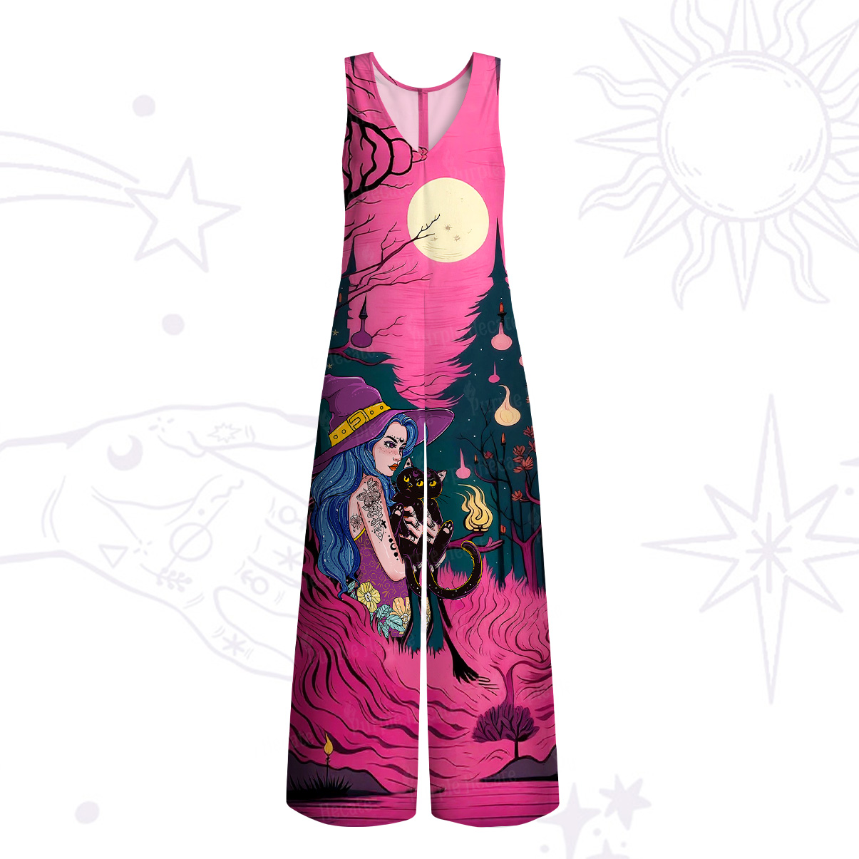 Purplehecate The Witch and Her Familia Wide Leg Jumpsuit