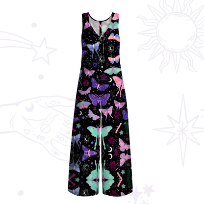 Purplehecate Midnight Moth Wide Leg Jumpsuit