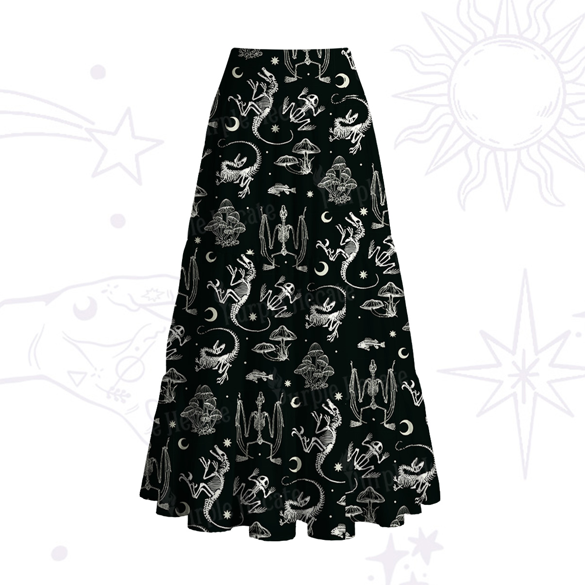 Purplehecate Prehistoric Fantasy Convertible Maxi Skirt