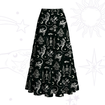 Purplehecate Prehistoric Fantasy Convertible Maxi Skirt