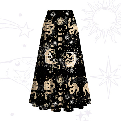 Purplehecate Divine Serpent Under the Moon Convertible Maxi Skirt