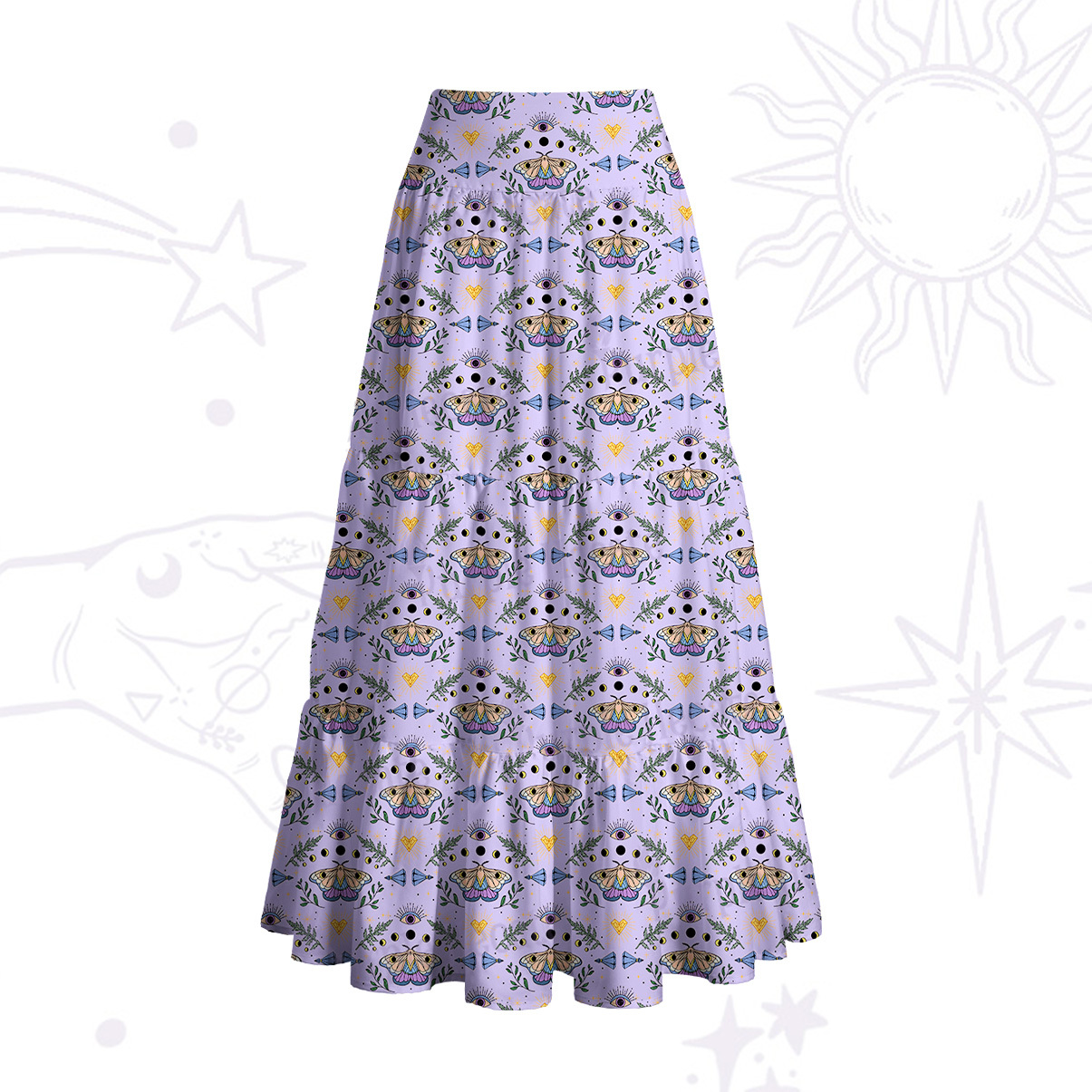 Purplehecate Luna Moth Witch Convertible Maxi Skirt