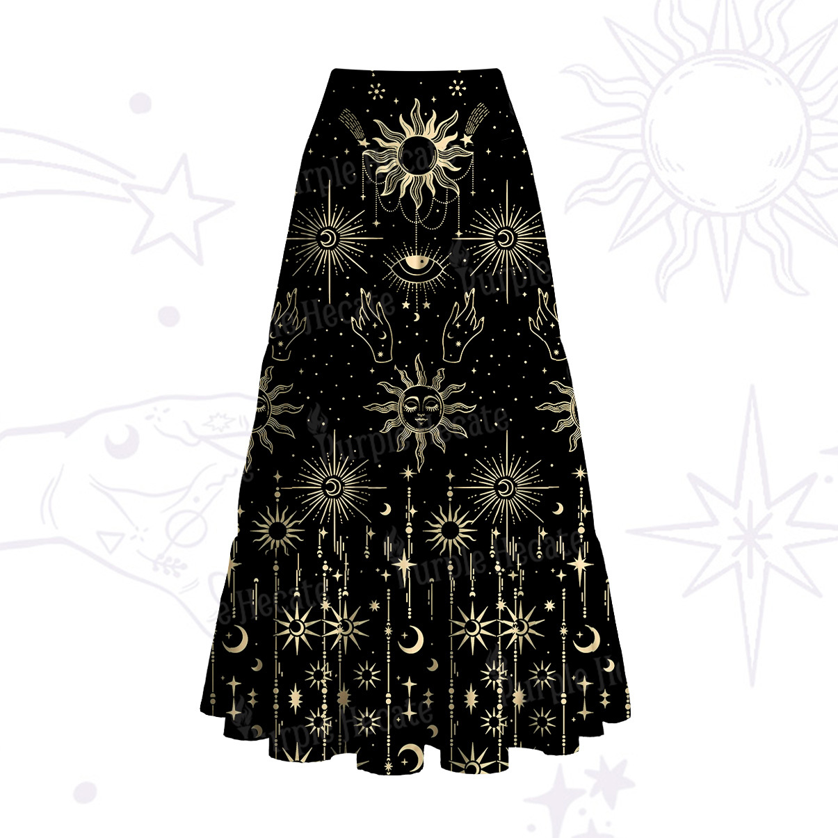 Purplehecate Solar Oracle Convertible Maxi Skirt