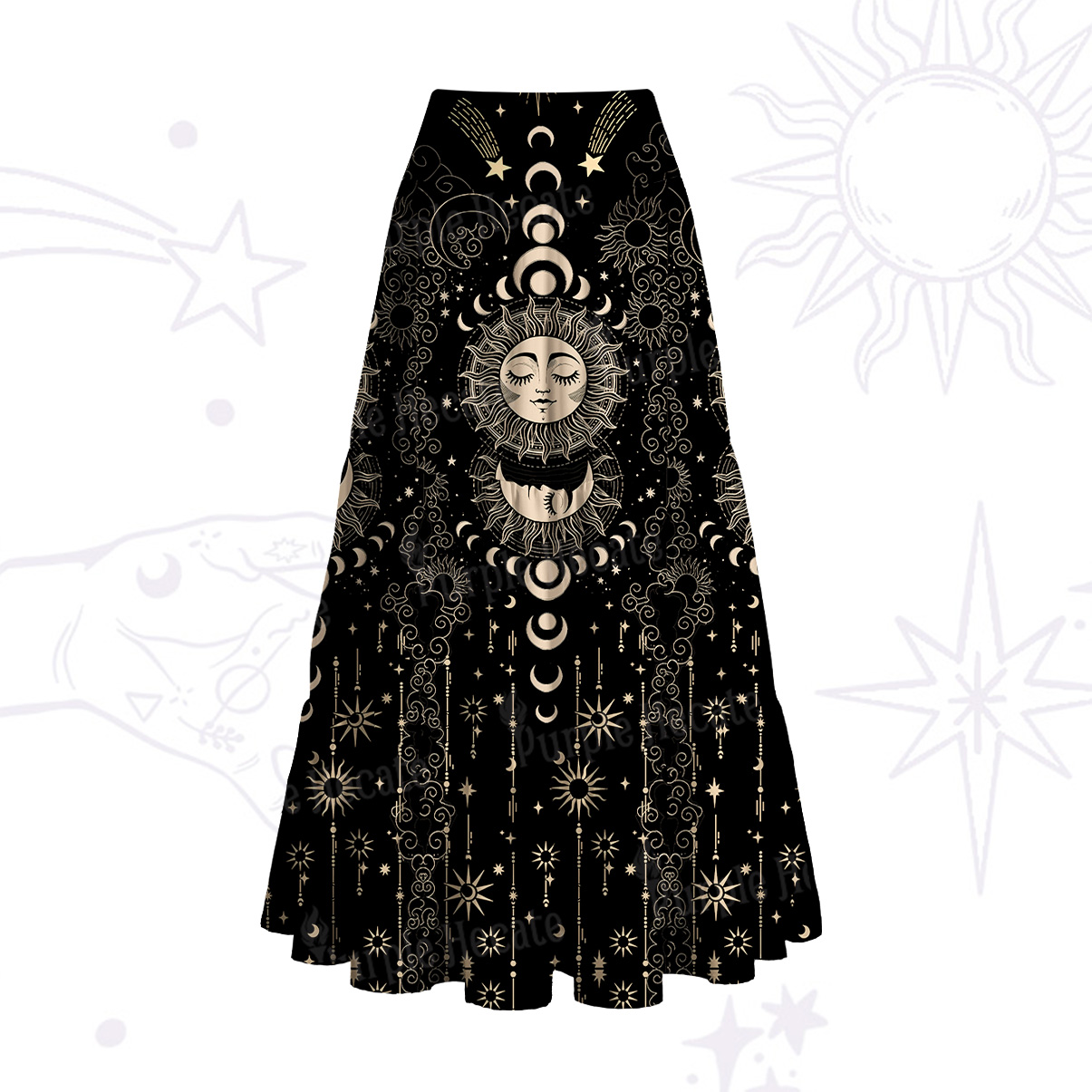 Purplehecate Lunar Eclipse Convertible Maxi Skirt