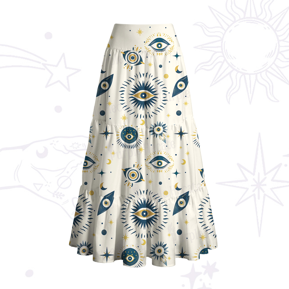 Purplehecate Sun Eye Convertible Maxi Skirt