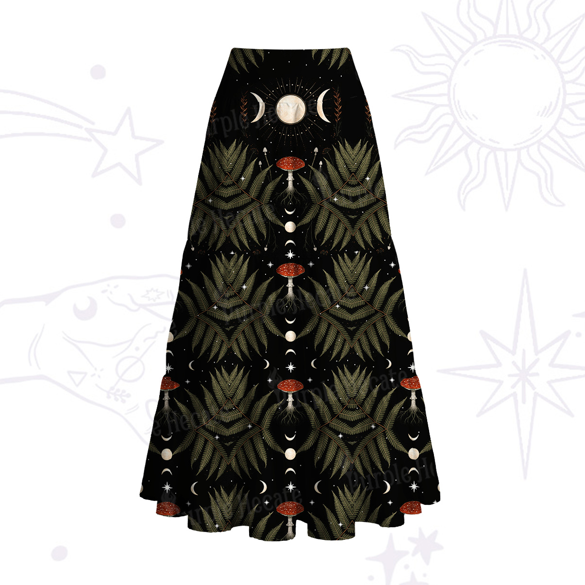 Purplehecate Moonlit Mushroom Gown Convertible Maxi Skirt