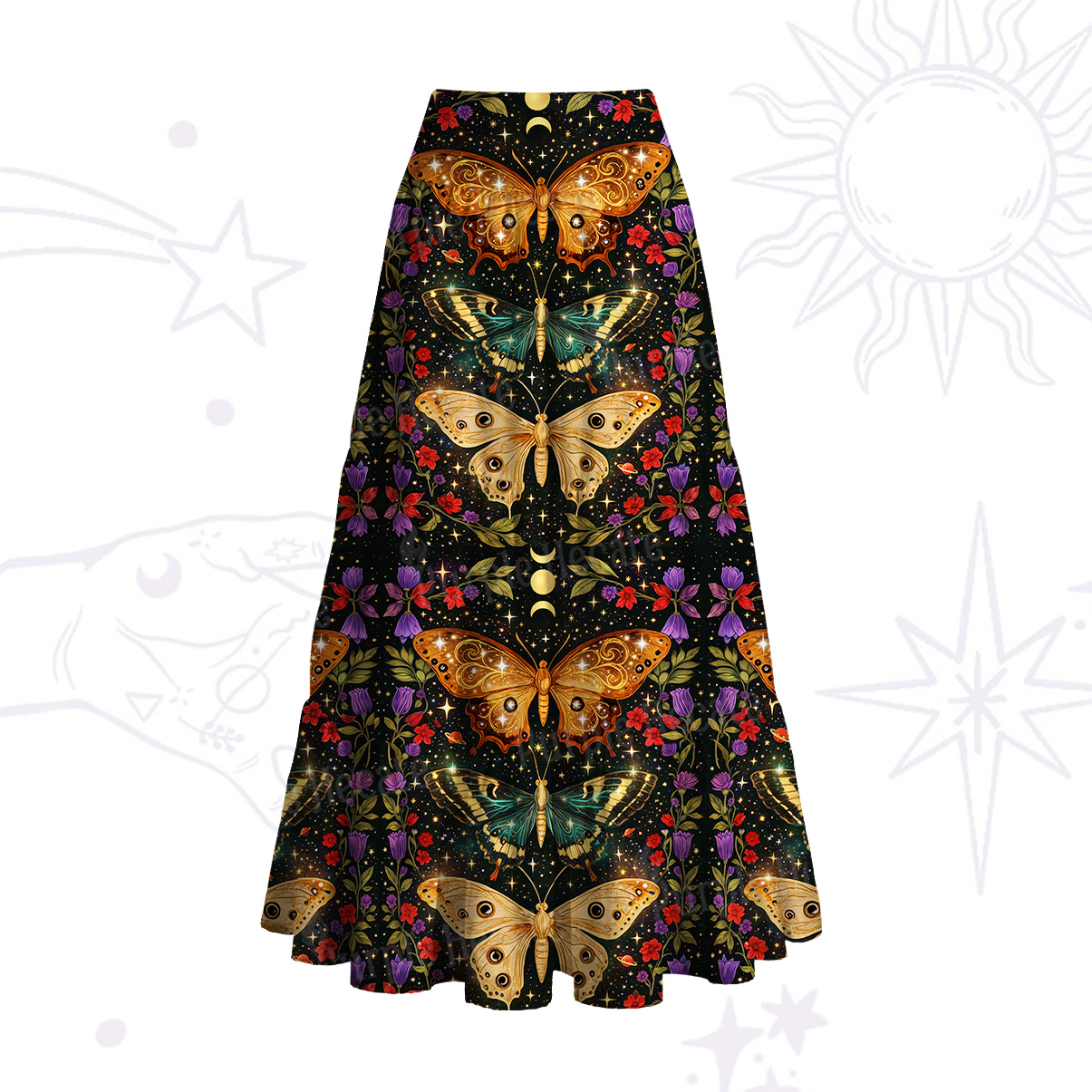Purplehecate Mystic Butterfly Whisper Convertible Maxi Skirt