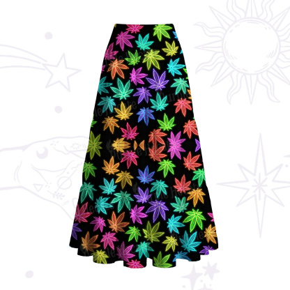 Purplehecate Trippy Weed Convertible Maxi Skirt