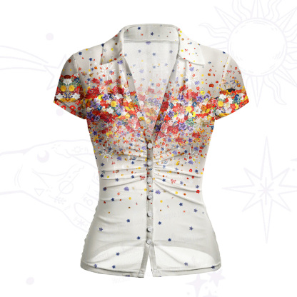 Purplehecate Spring Garden Mesh Button Up Shirt