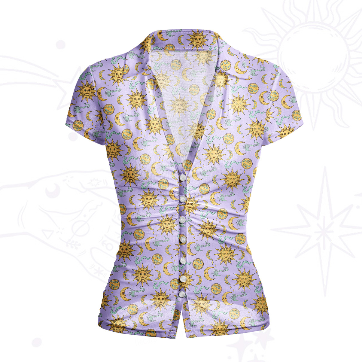 [Copy][Copy]Purplehecate Magic of Sun and Moon Mesh Button Up Top