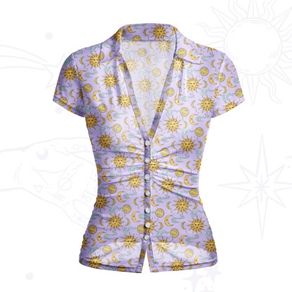 [Copy][Copy]Purplehecate Magic of Sun and Moon Mesh Button Up Top
