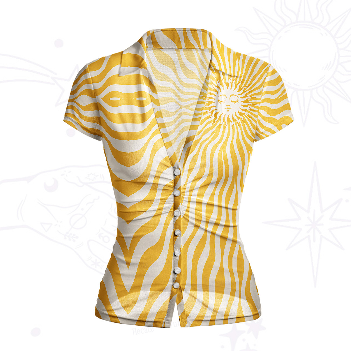 Purplehecate Radiance of the Sun Mesh Button Up Top