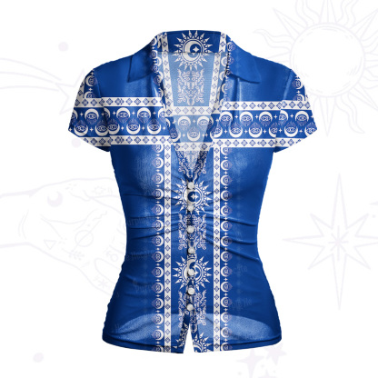 Purplehecate Visionary Sun Mesh Button Up Top