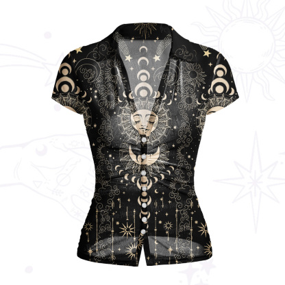 Purplehecate Lunar Eclipse Mesh Button Up Top