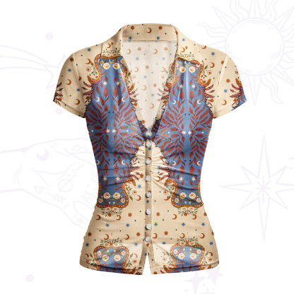 Purplehecate Celestial Ascension Mesh Button Up Shirt