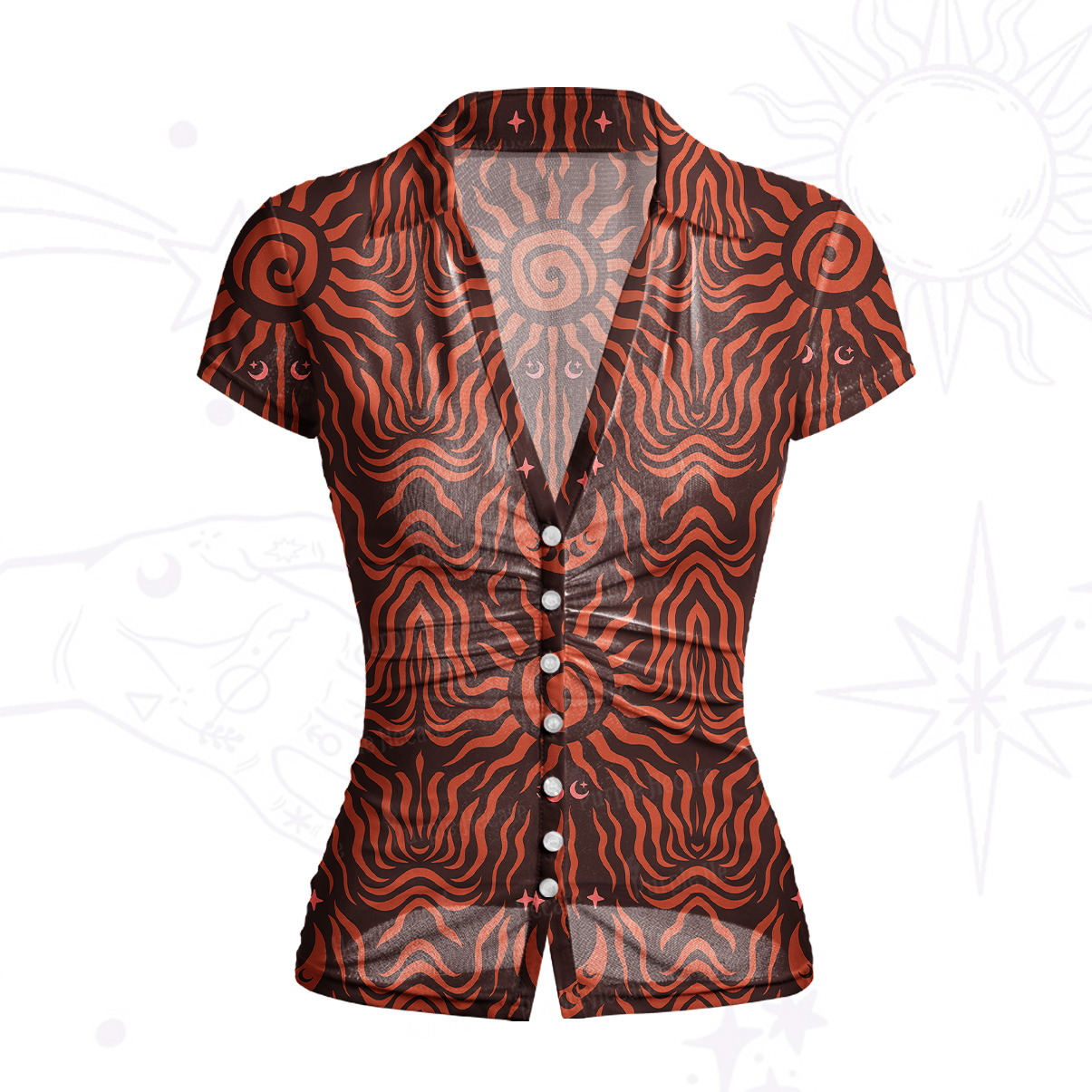 Purplehecate Solar Ritual Mesh Button Up Top