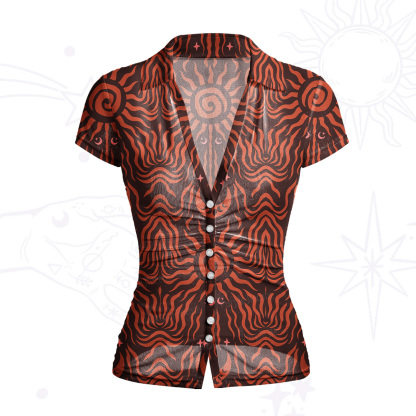 Purplehecate Solar Ritual Mesh Button Up Top