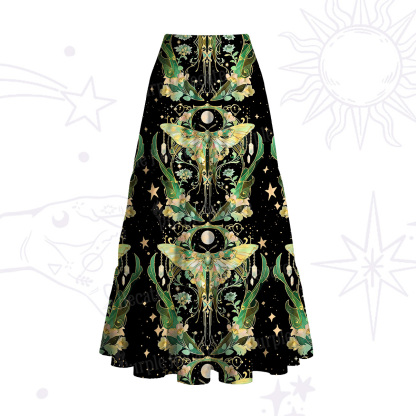 Purplehecate Moon Moth Rave Convertible Maxi Skirt