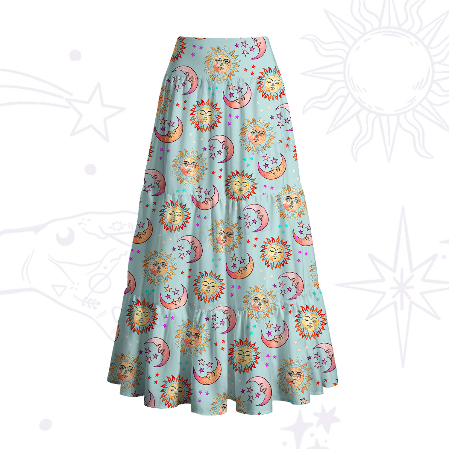 Purplehecate Dancing Suns and Lunar Dreams Convertible Maxi Skirt