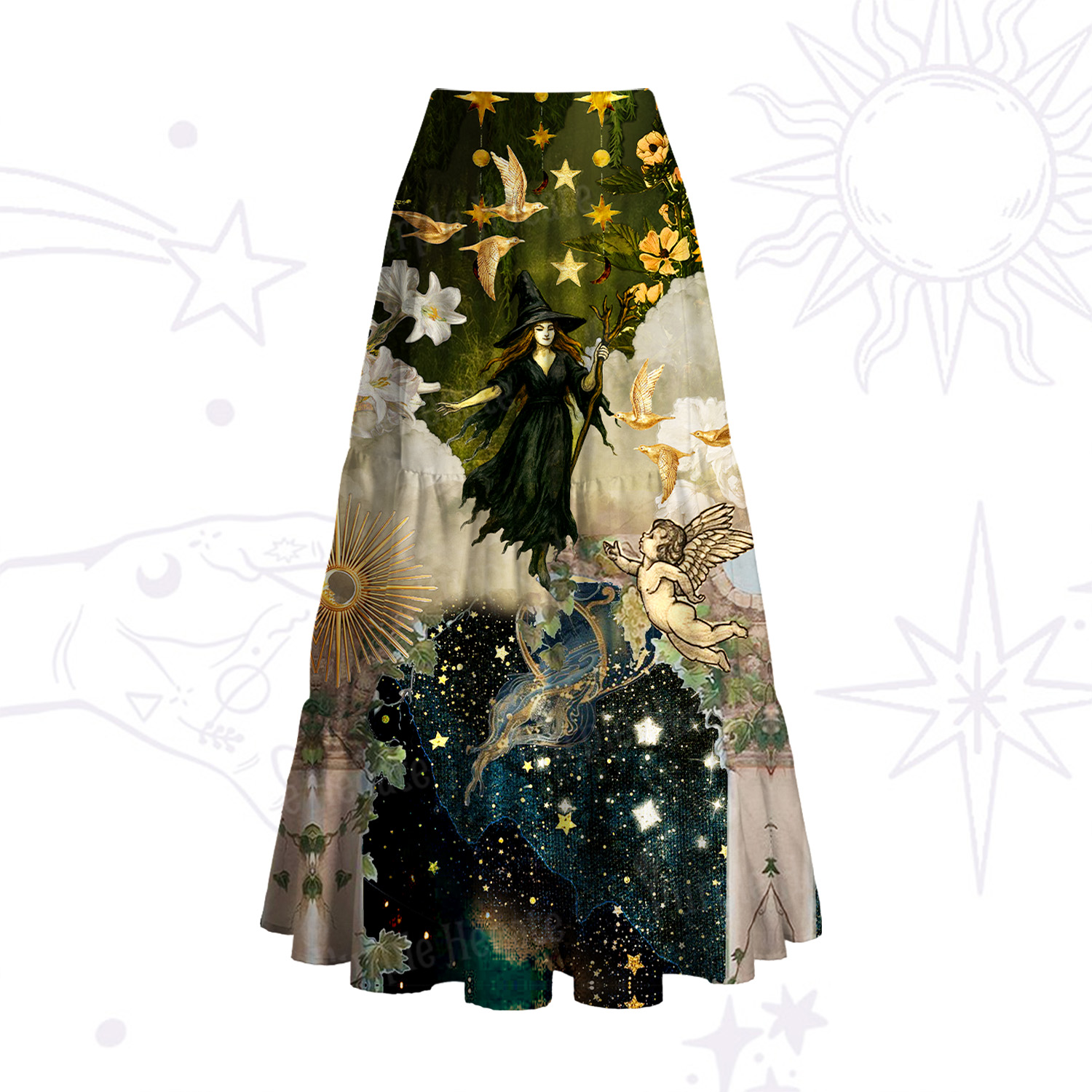 Purplehecate Garden of the Celestial Witch Convertible Maxi Skirt