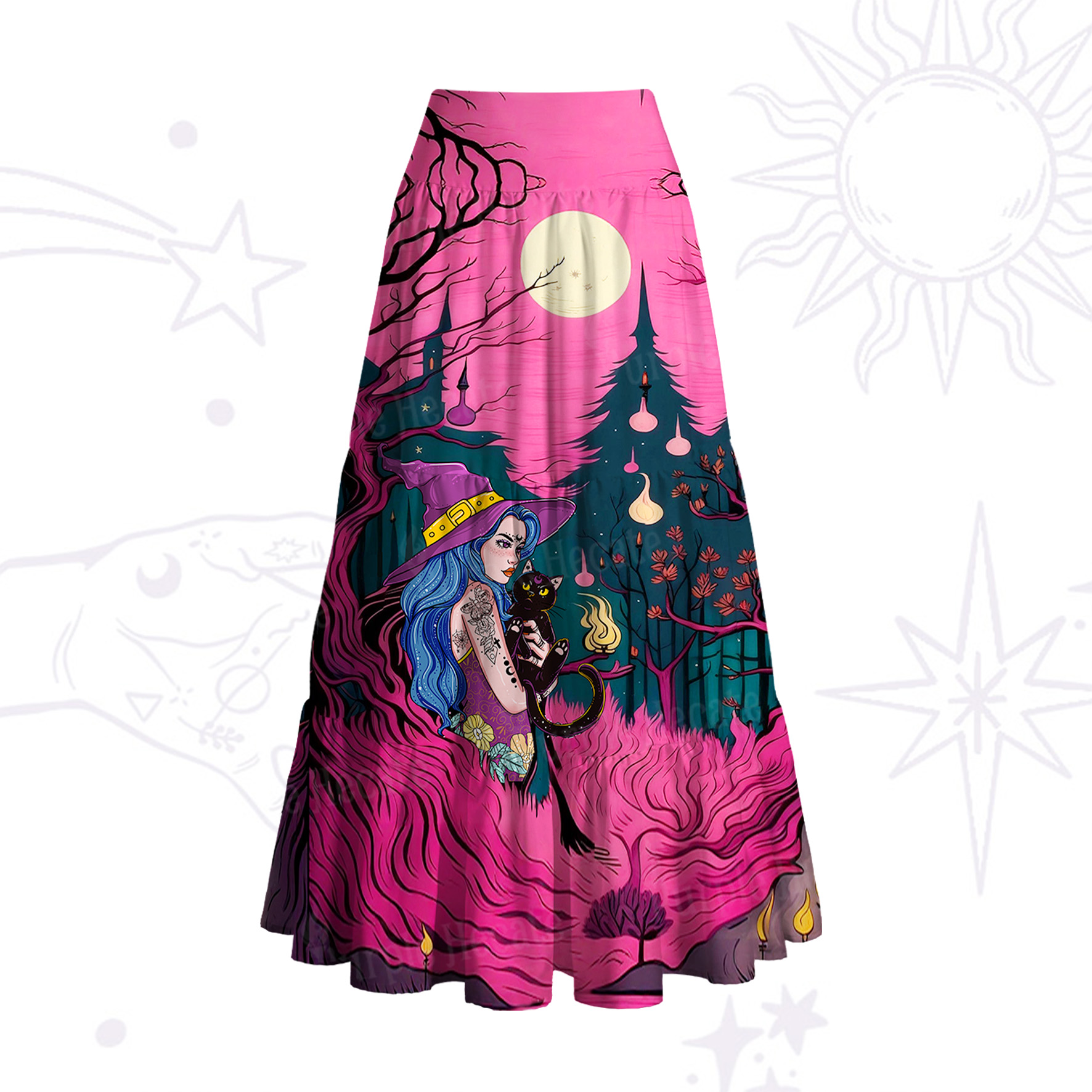 Purplehecate The Witch and Her Familia Convertible Maxi Skirt