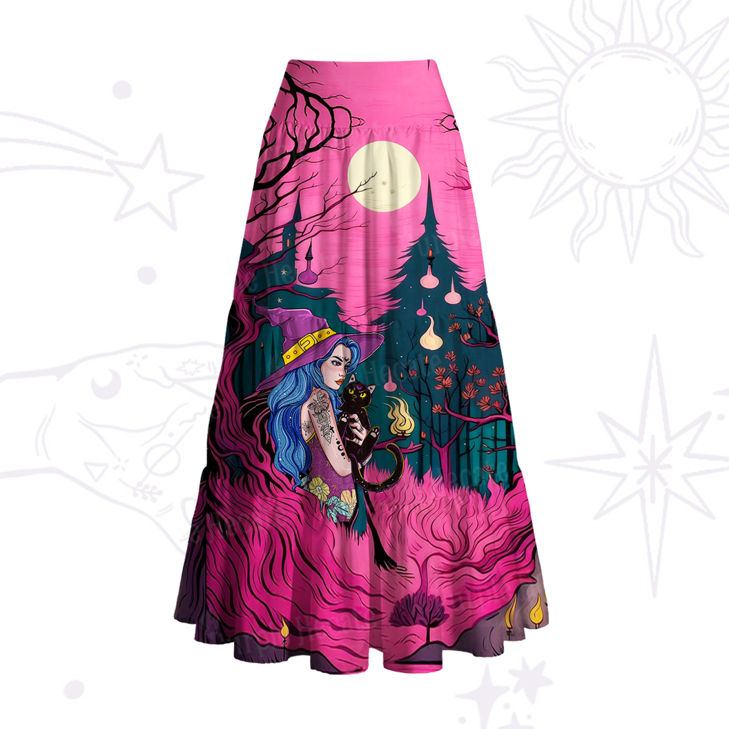 Purplehecate The Witch and Her Familia Convertible Maxi Skirt
