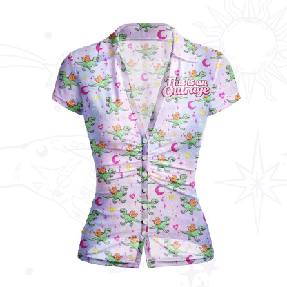 Purplehecate This is an Outrage Mesh Button Up Shirt