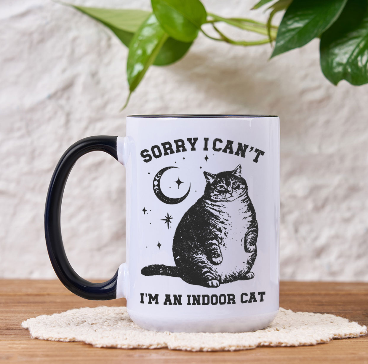 Purplehecate Sorry I Can't Go I'm an Indoor Cat Mug