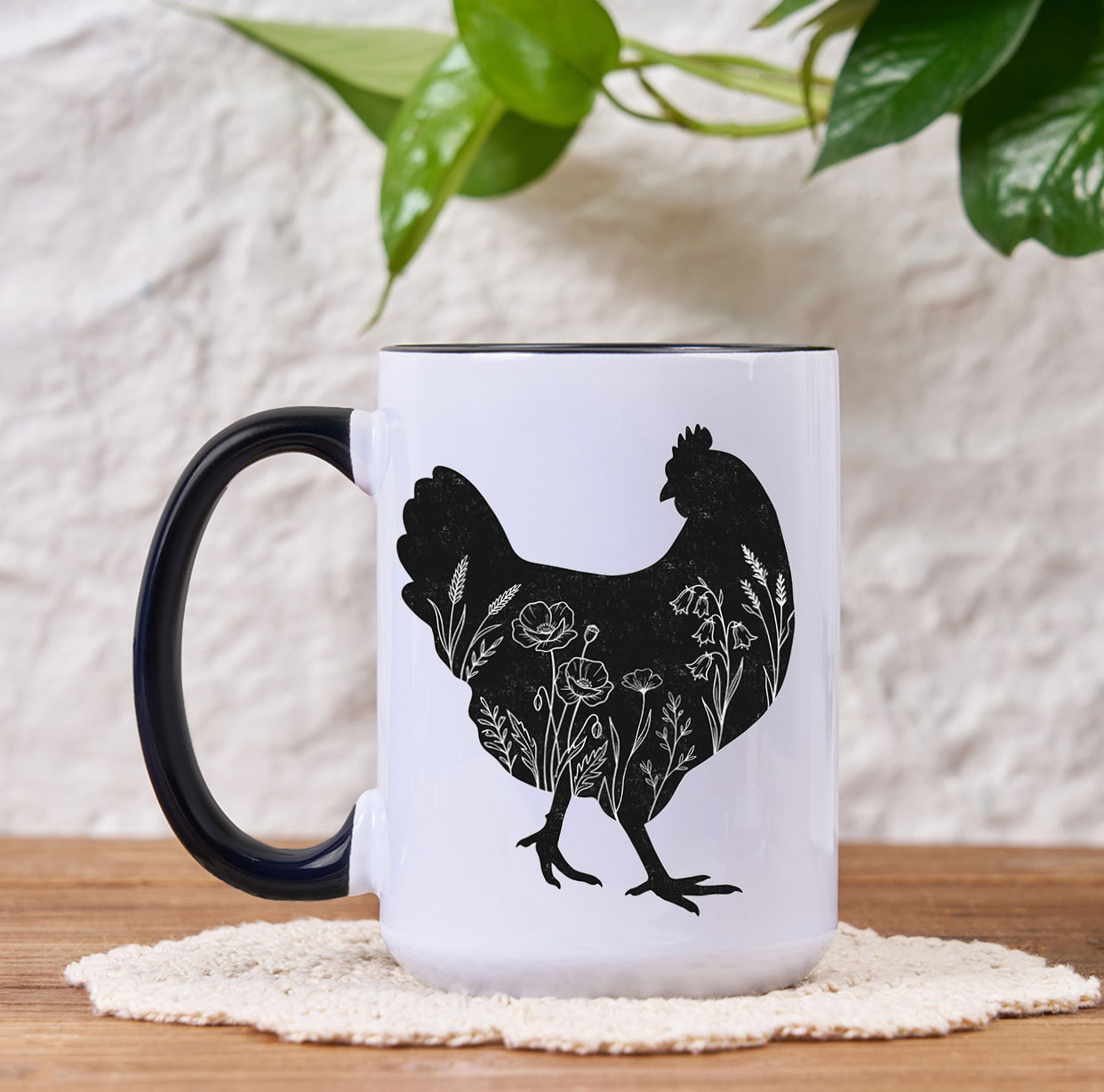 Purplehecate Floral Chicken Mug