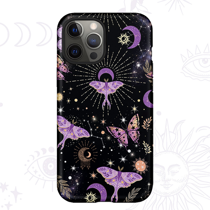 Purplehecate Starry Night Lunar Moth Phone Case