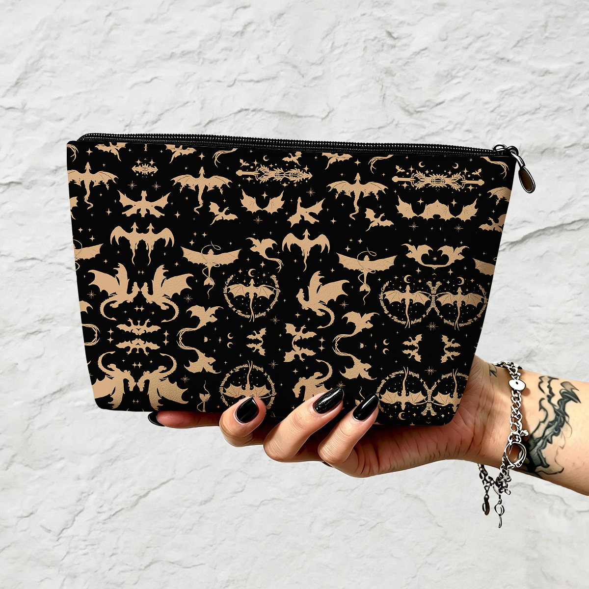 Purplehecate Fantasy Dragon Allover Zip Makeup Bag