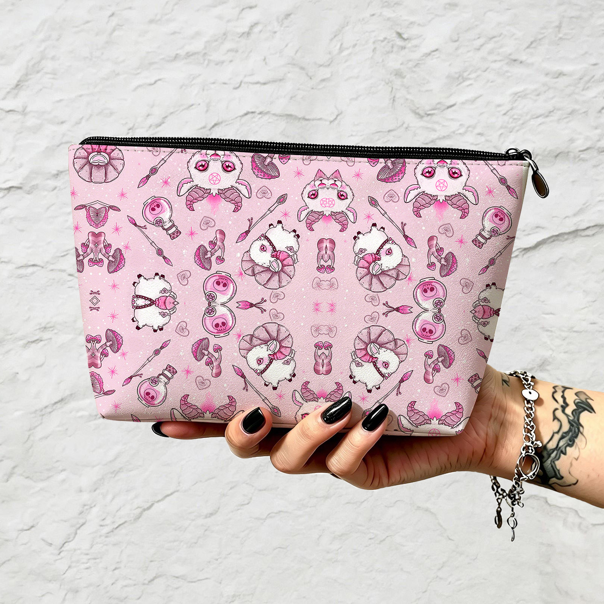 Purplehecate Pastel Occult Goat Zip Makeup Bag