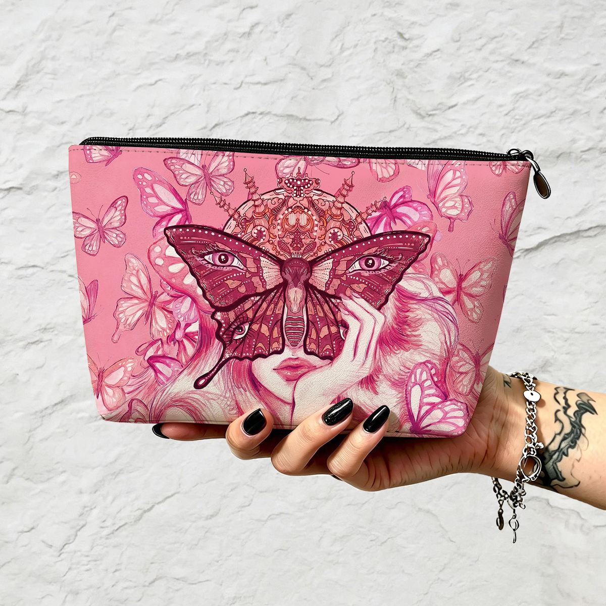 Purplehecate Butterfly Witchy Zip Makeup Bag