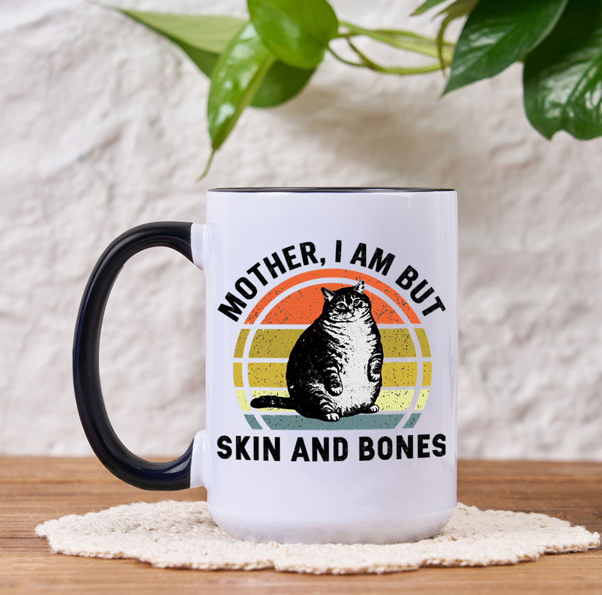 Purplehecate Mother I Am But Skin And Bones Funny Cat Mug