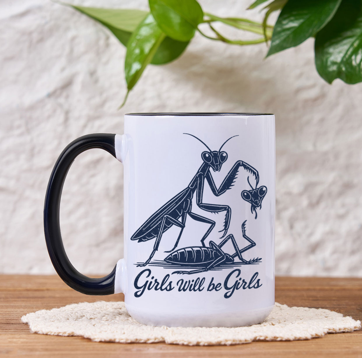 Purplehecate Girls Will Be Girls Praying Mantis Mug