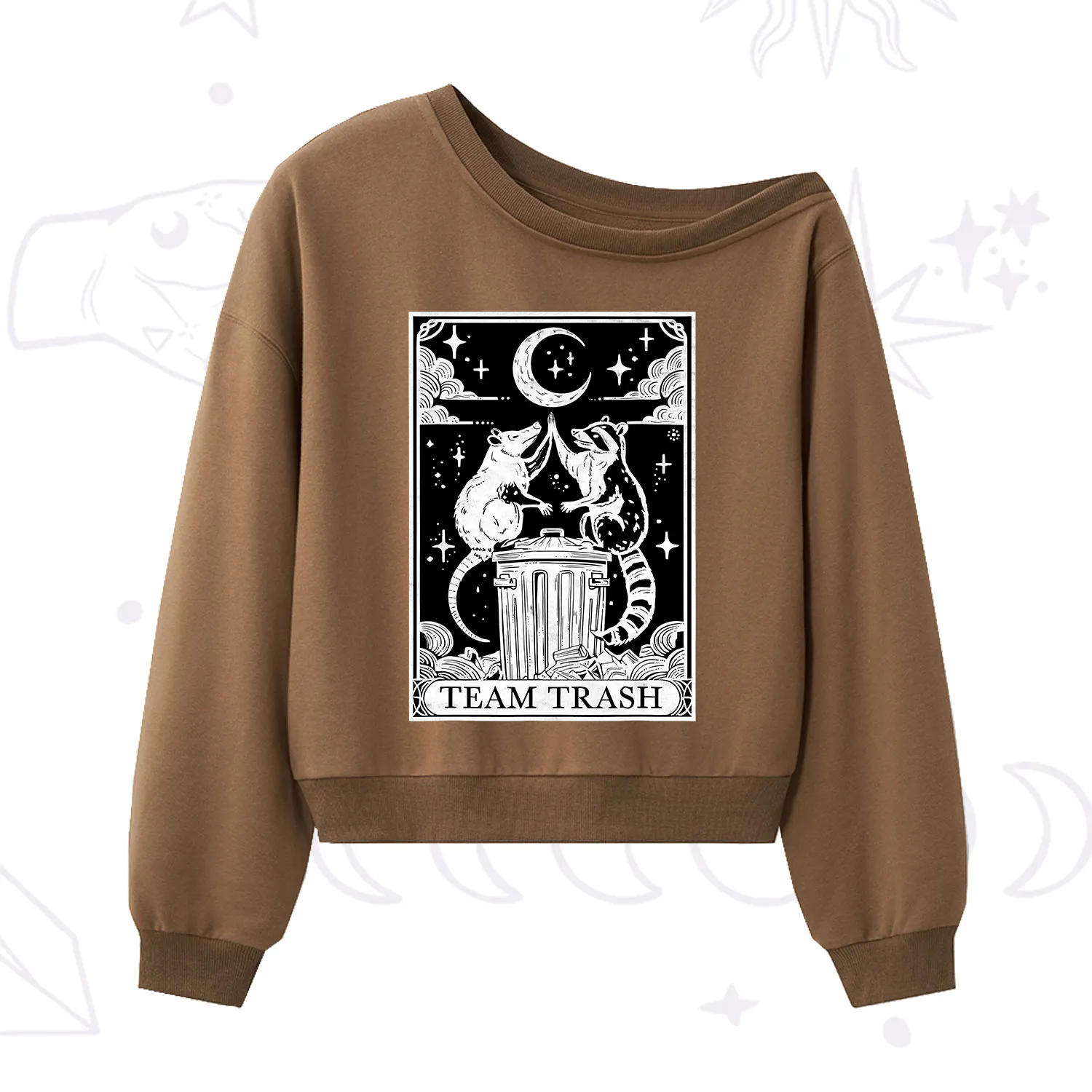Purplehecate The Team Trash Tarot One Shoulder Sweatshirt