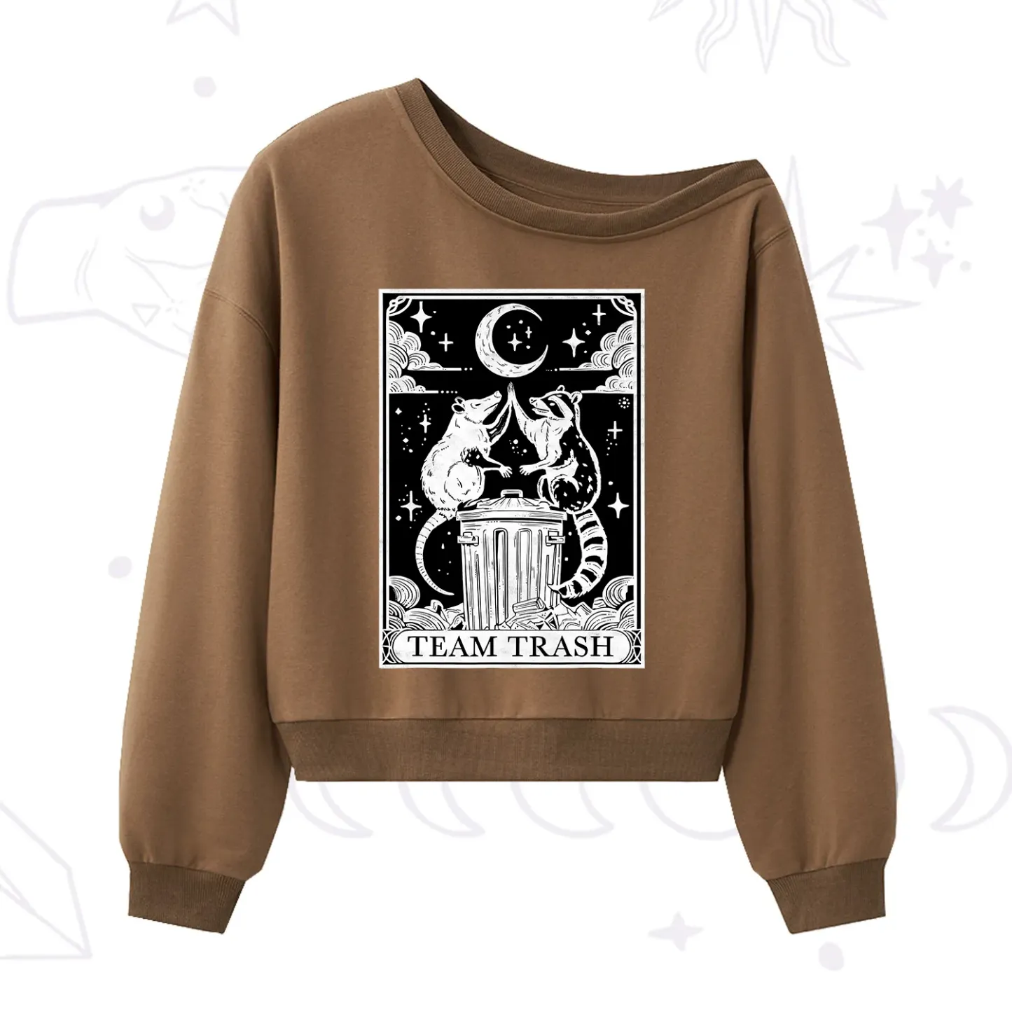 Purplehecate The Team Trash Tarot One Shoulder Sweatshirt