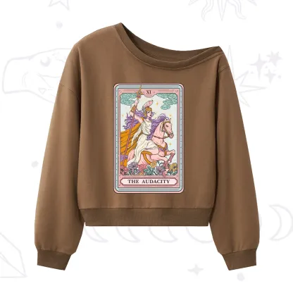 Purplehecate The Audacity Tarot Card One Shoulder Sweatshirt