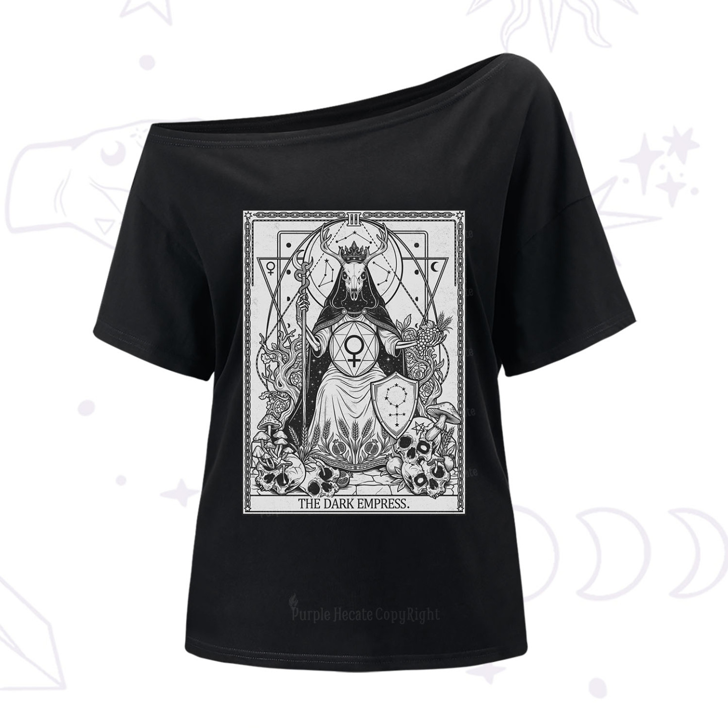 Purplehecate The Dark Empress One Shoulder T-Shirt