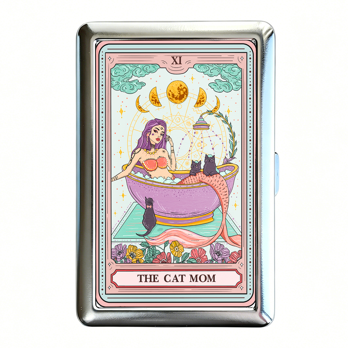 Purplehecate The Cat Mermaid Mom Tarot Card Cigarette Case