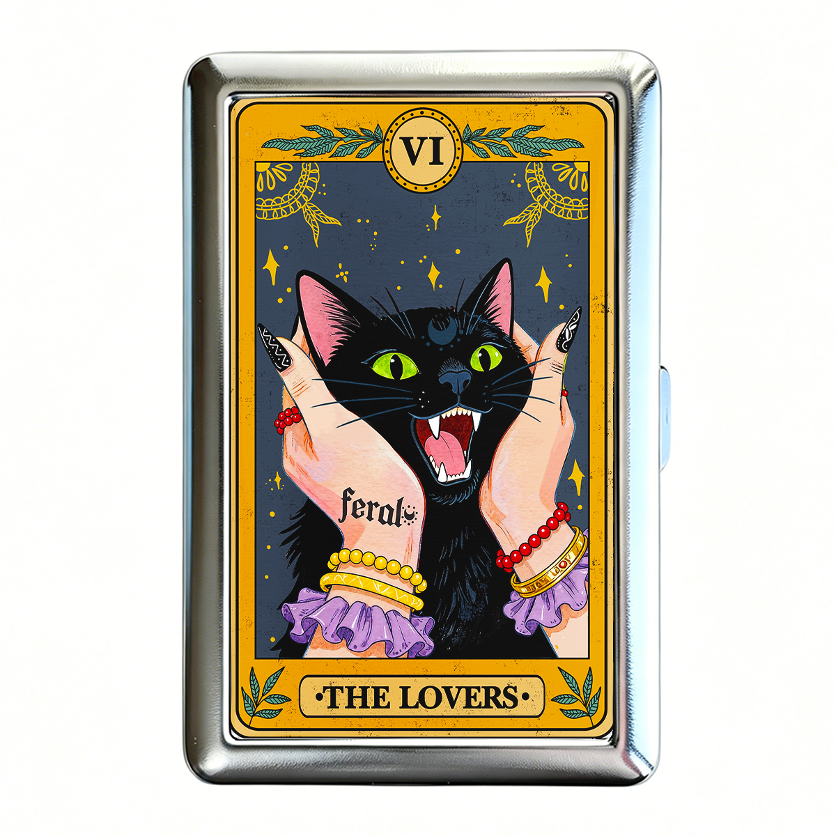Purplehecate The Lovers Tarot Feral Cat Cigarette Case