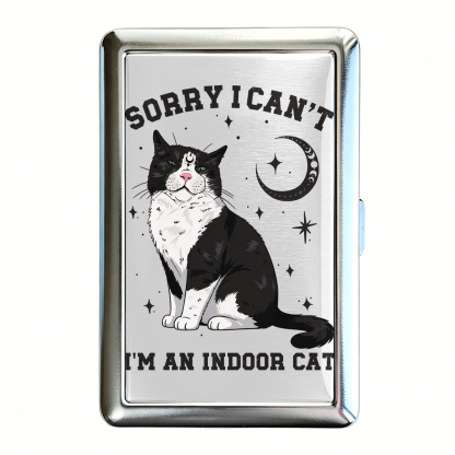 Purplehecate Sorry I Can't Go I'm an Indoor Cat Cigarette Case