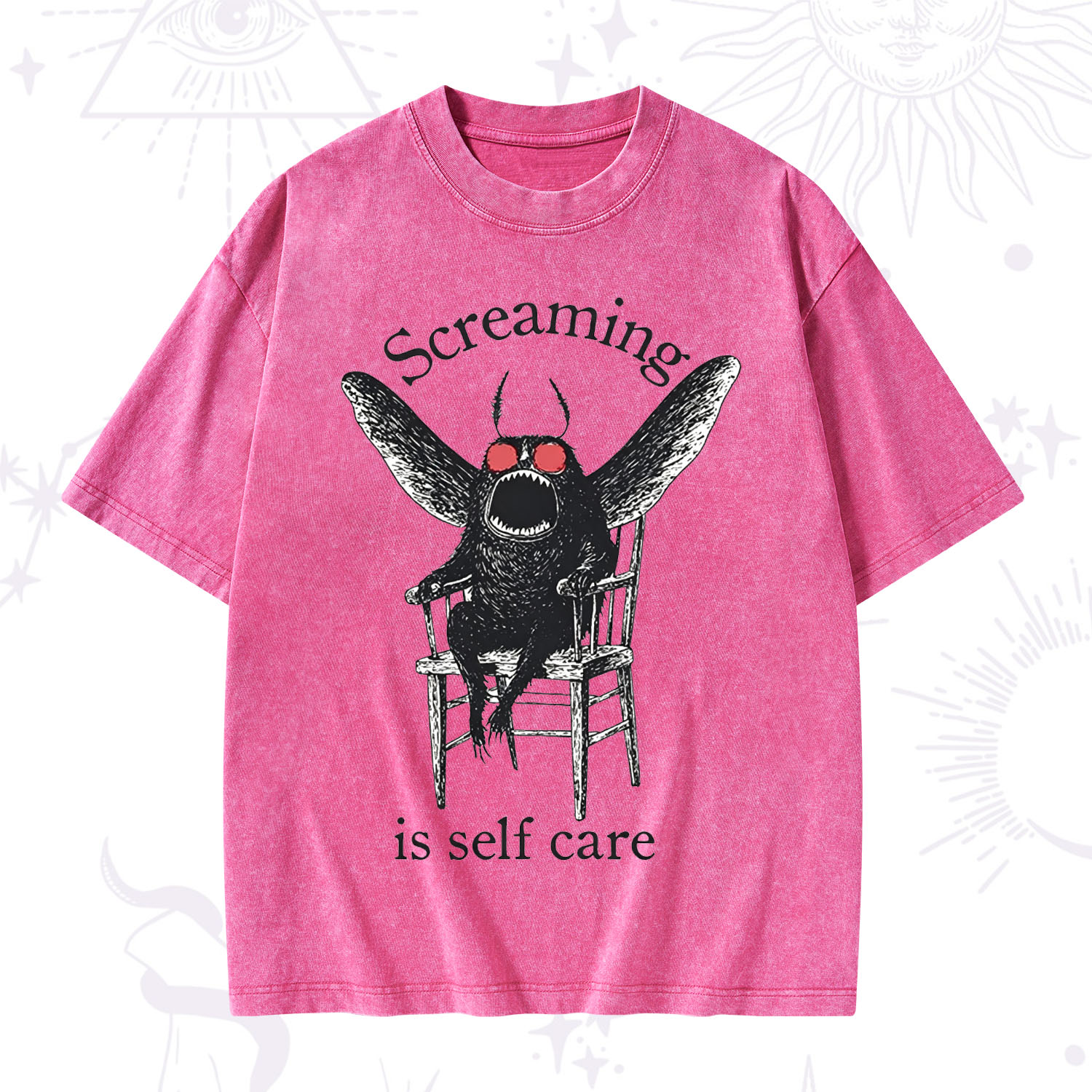 Purplehecate Mothman Screaming Washed T-Shirt