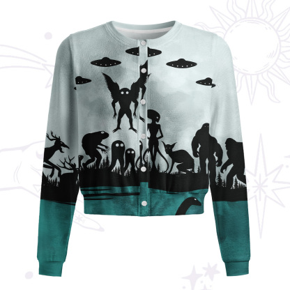 Purplehecate Alien Lake Monster Encounter Knit Cardigan
