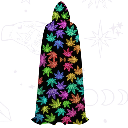 Purplehecate Trippy Weed Hooded Cloak