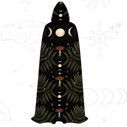 Purplehecate Moonlit Mushroom Gown Hooded Cloak