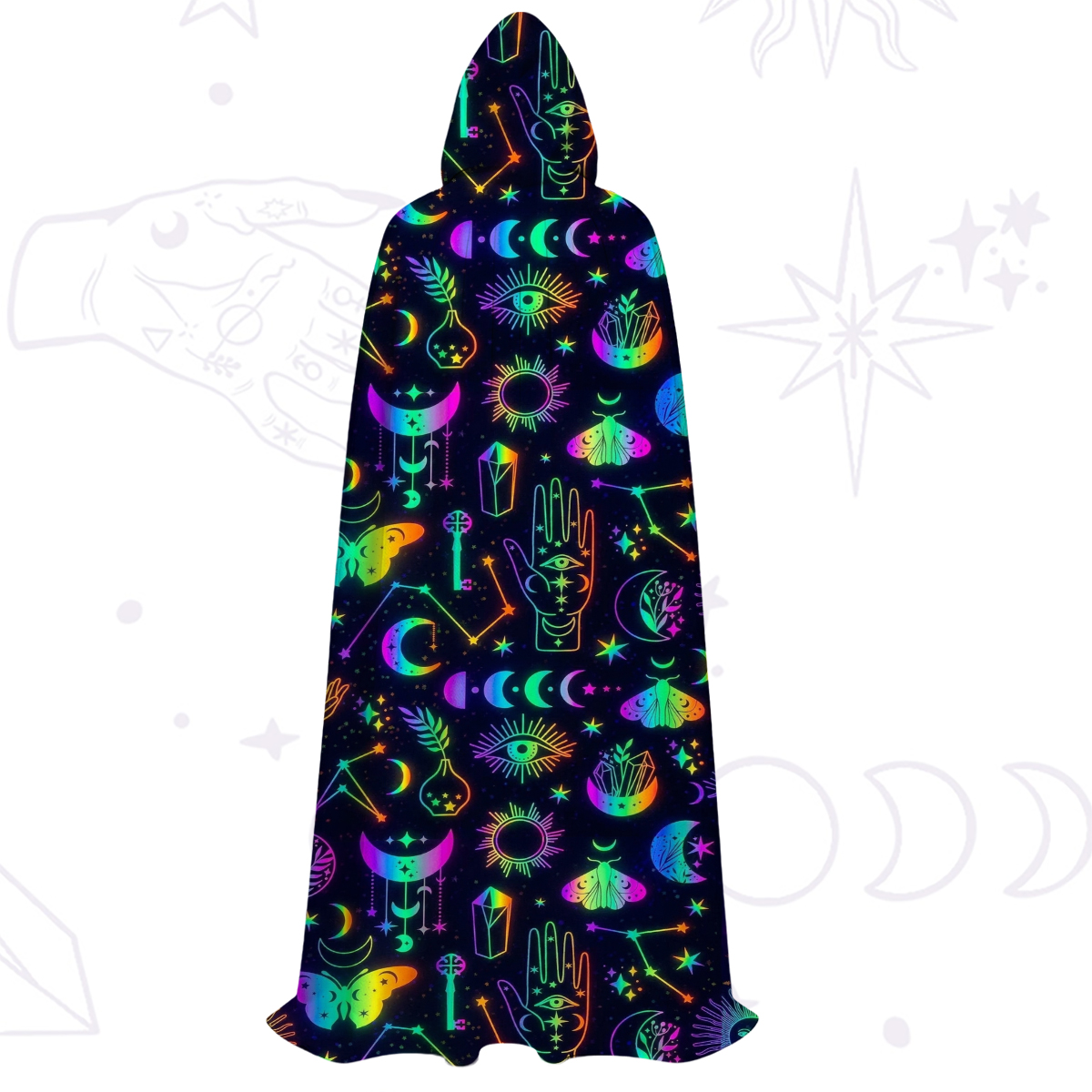 Purplehecate Blacklight Butterfly Hooded Cloak