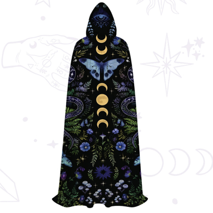 Purplehecate Moon Moth Witchery Hooded Cloak