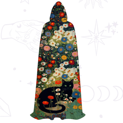 Purplehecate Vintage The Cat in Bloom Hooded Cloak