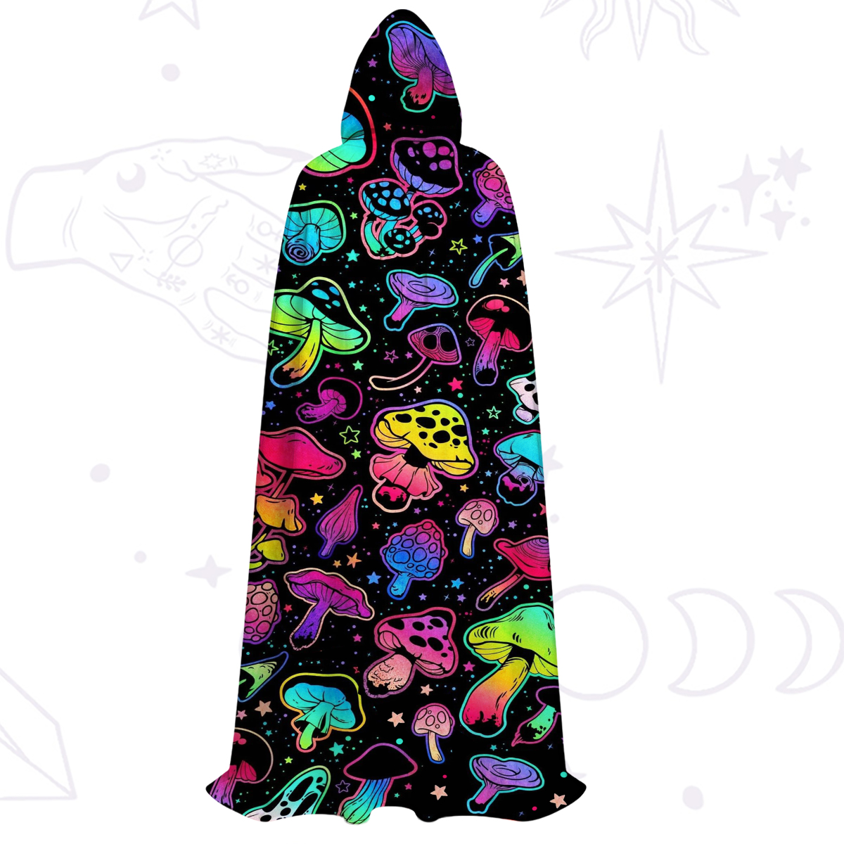 Purplehecate Psychedelic Mushroom Rave Hooded Cloak